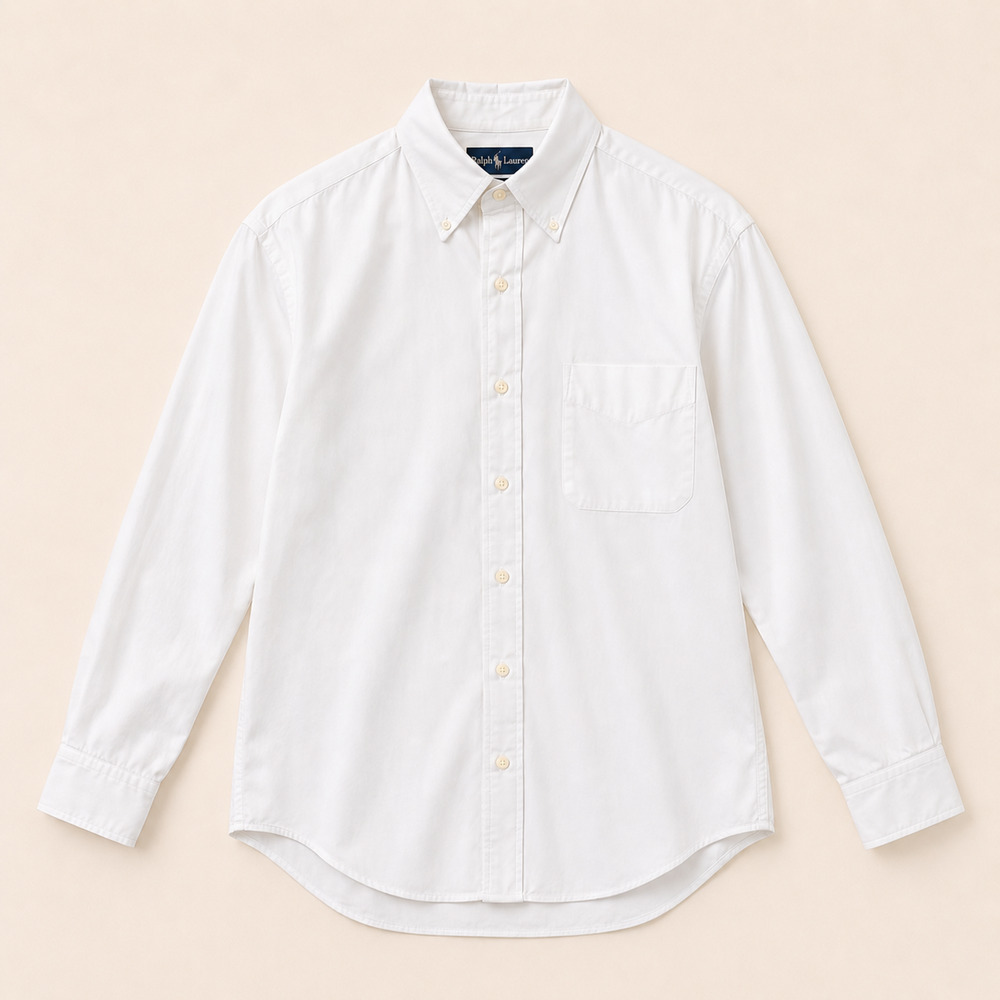 Ralph Lauren Andover White Cotton Poplin Button Down Shirt OCBD 36